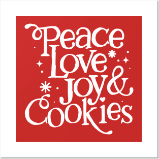 Peace Love Joy and Cookies Christmas Posters and Art